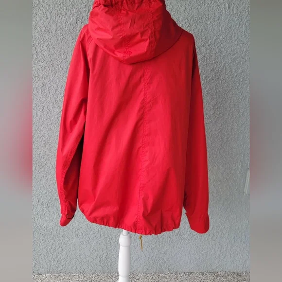 U.S. Polo Assn Red Hooded Windbreaker Jacket Lightweight Zip Snap Women’s Size L - Picture 11 of 15